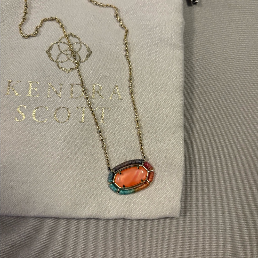 Kendra Scott Multicolor Threaded Elise Pendant Necklace